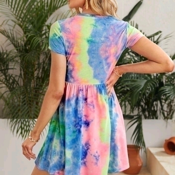 💥NEW💥 SHEIN TYE DYE STRETCH DRESS SZ S - Picture 2 of 3